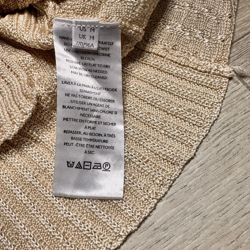 Free‎ People Seascape Vest Metallic Knit Button Front Top Beige Size Medium M - Picture 5 of 9